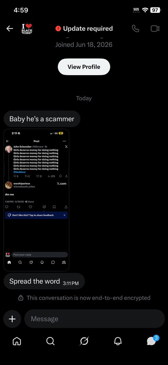 bombastic_sides's tweet photo. #scammeralert happy someone told me https://t.co/6i1dhBd168