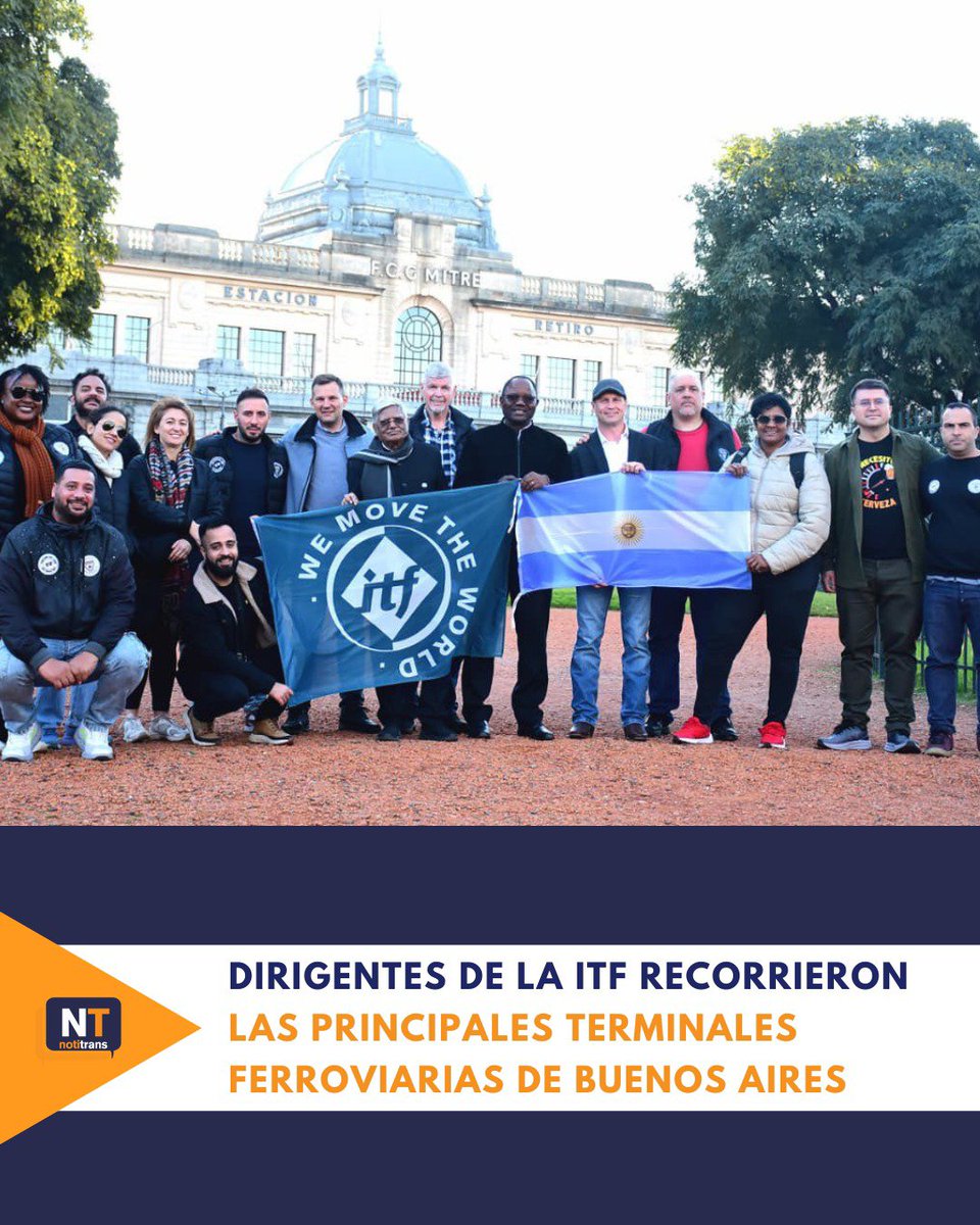 Notitrans's tweet photo. Delegaciones sindicales ferroviarias de distintos países participaron de una visita técnica e institucional a las estaciones Retiro y Constitución, dos de las terminales ferroviarias más importantes de la Argentina. 

https://t.co/yqwfQphZha https://t.co/OxJnvyZXUO