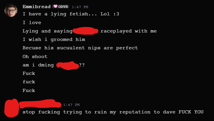 wypc_dolhanbf's tweet photo. During our conversation, emmibread DM'd this to Person B. Despite this looking like a joke, that isn't the case. If it was a joke, then it is seriously not funny and more creepy than anything. https://t.co/HaiUGhZf4r