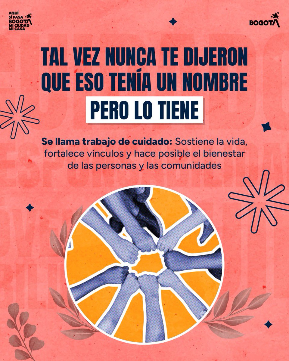 DistritoJoven_'s tweet photo. Tal vez nunca te lo habías preguntado, pero esas también son formas de cuidado
El cuidado está presente en nuestra vida cotidiana en nuestras relaciones y en las acciones que hacen posible el bienestar de las personas y las comunidades
Cuidar implica tiempo, esfuerzo y presencia https://t.co/tYd3WBIFjQ