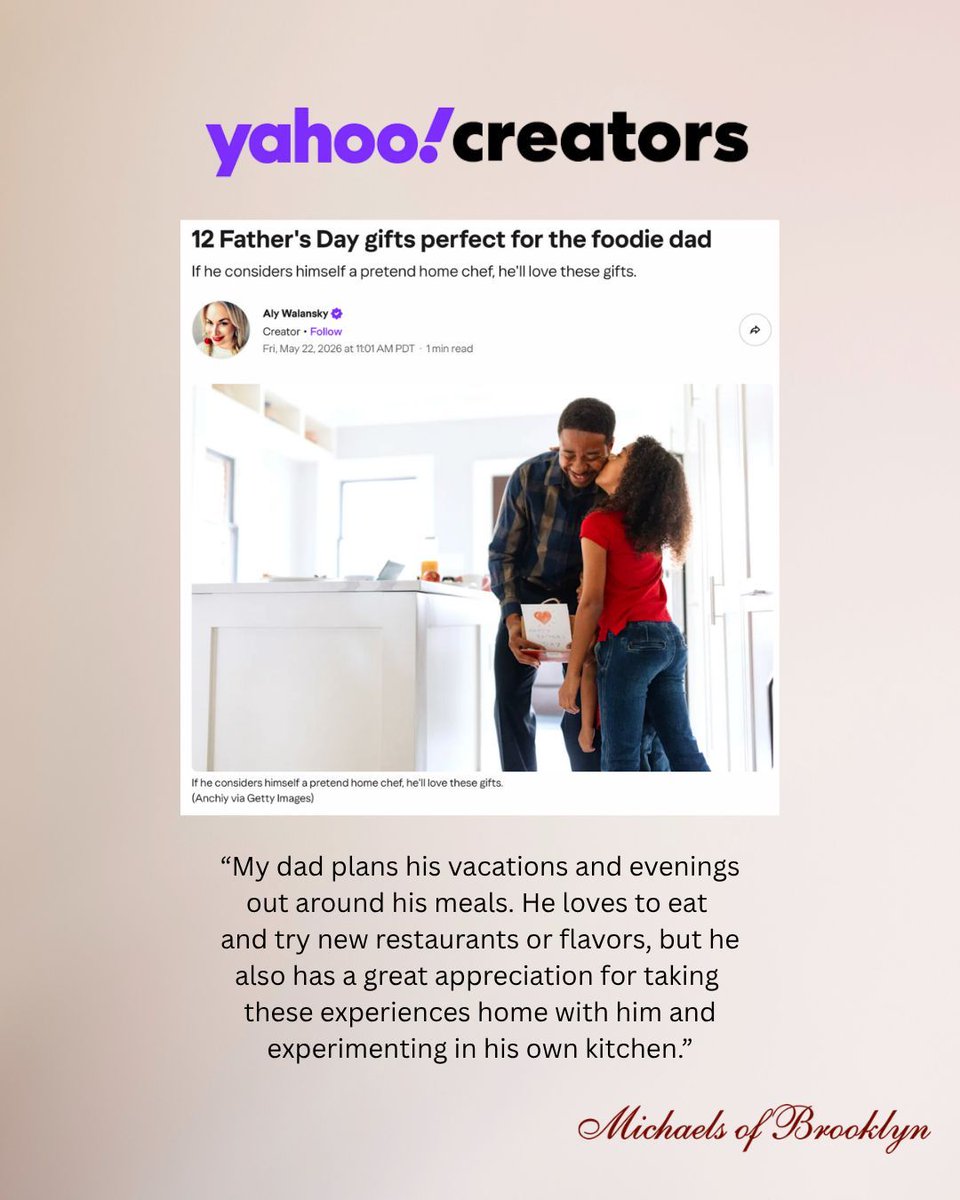 getmichaels's tweet photo. A Father’s Day gift he’ll actually use 🍅 

We’re honored that Michael’s of Brooklyn Vodka Sauce was featured by Yahoo Creators as one of the perfect gifts for foodie dads 🍝

#fathersday #brooklyn #sauce https://t.co/N1pZYaAb73