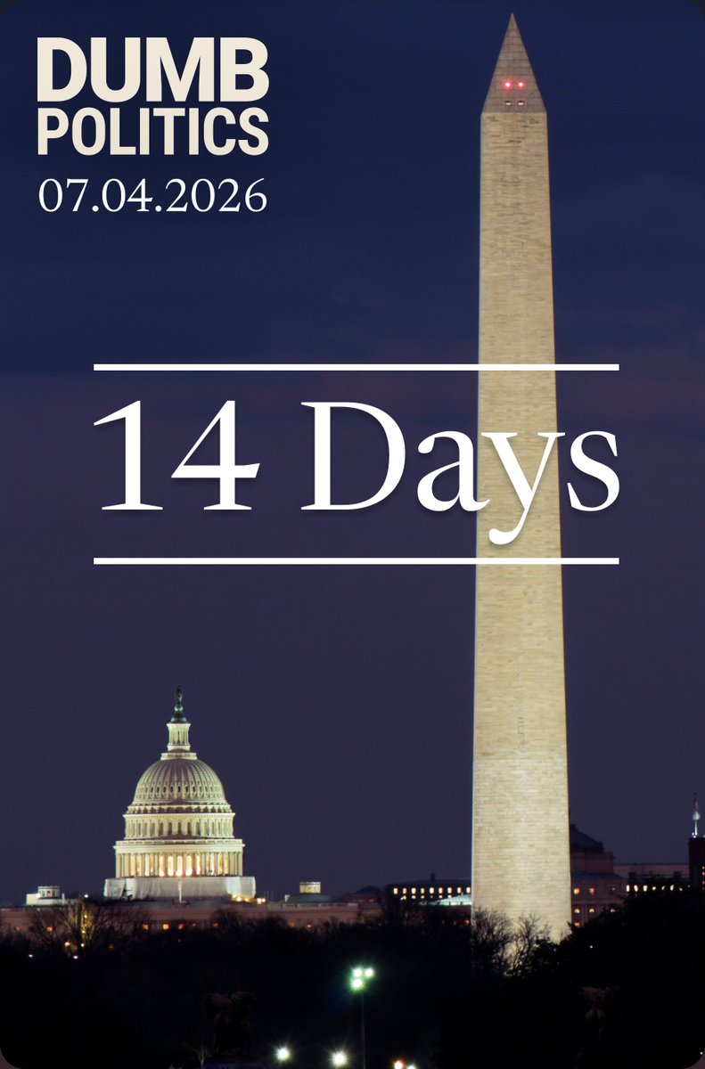 DumbPoliticsApp's tweet photo. 2 weeks until you can see the real impact of government!

Dumb Politics available on the App Store 07.04.26 https://t.co/rwrNqqP3GF