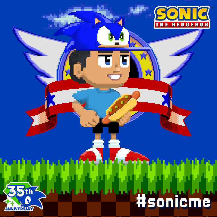 IvanNeon07's tweet photo. I made mine just now! Happy 35th Anniversary, Sonic!!! #SonicMe! #sonicthehegdehog https://t.co/7J4JY3dlRZ