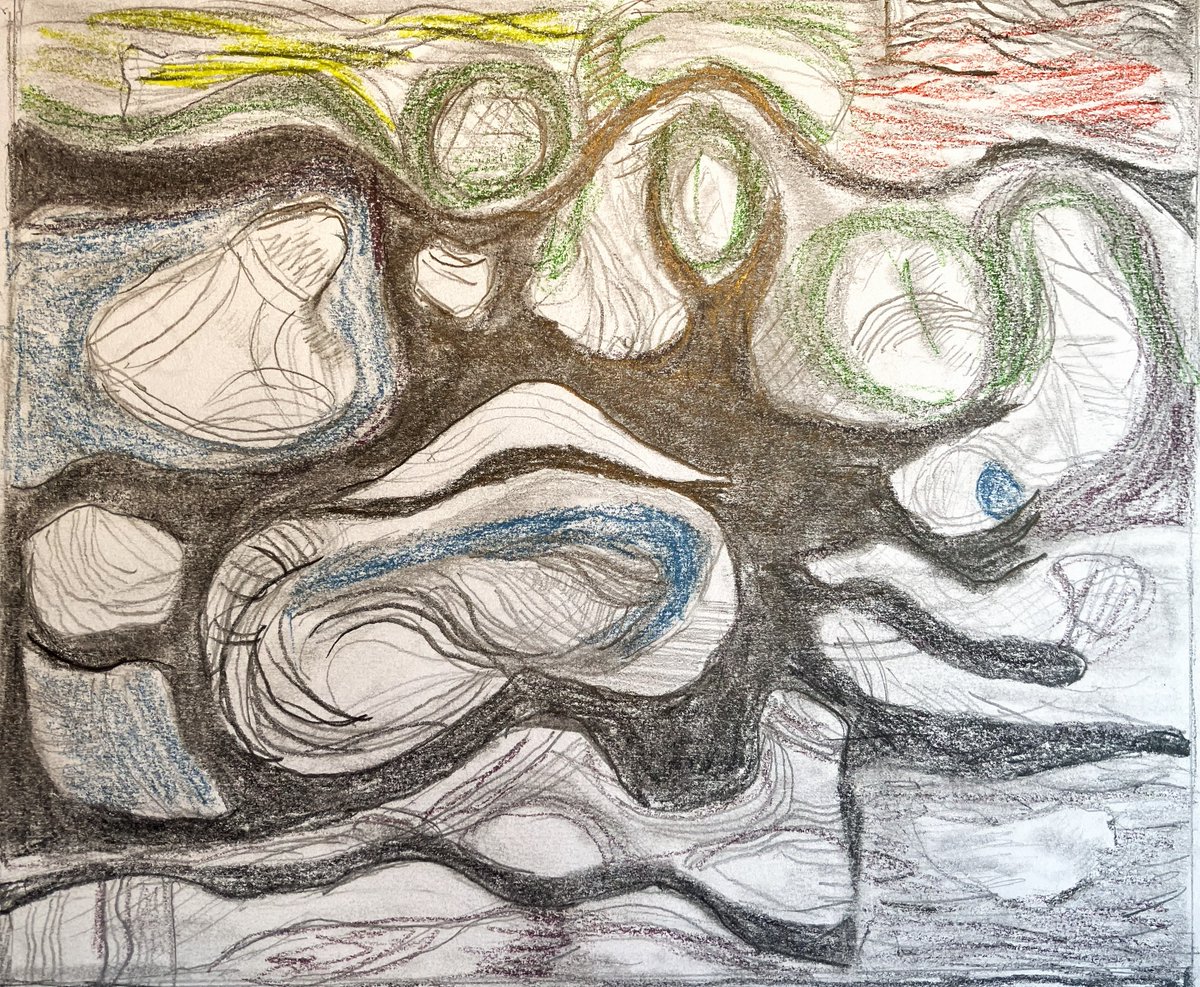 johnmurphy901's tweet photo. George Morrison’s drawing of “Black Ravine” (1949) was exciting to do. Love his shapes and touch of color. https://t.co/58SObKlVfN