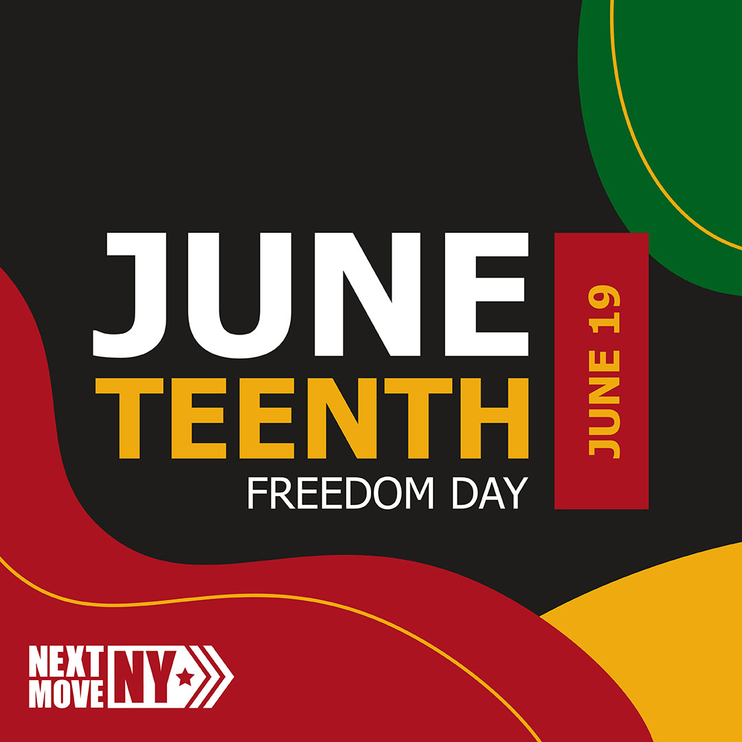 nextmoveny's tweet photo. Happy #Juneteenth! Today we celebrate the end of slavery, when Union troops arrived in Galveston, Texas to enforce the Emancipation Proclamation after the Civil War ended. #FreedomDay https://t.co/IgOWiUL1O6