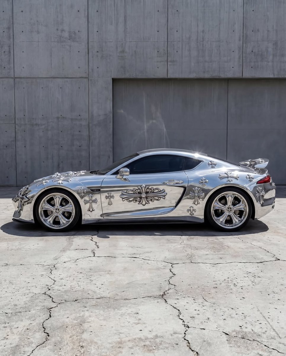 PistolCult's tweet photo. Porsche Cayman GT4 x Chrome Hearts Style Concept https://t.co/r3FfCWCJzs