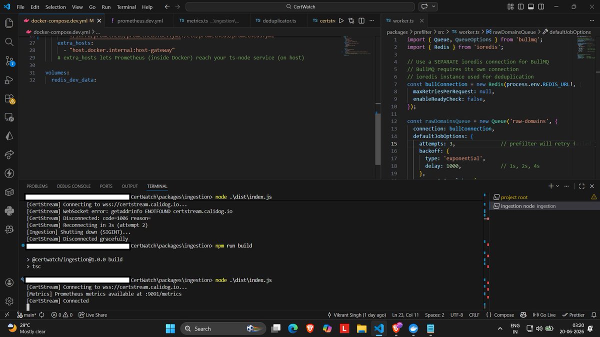 Vikrant2287's tweet photo. @PayRamApp @CatoffGaming 2/ Spent the last 3 hours integrating @calidogsec's CertStream

The plan was simple to connect to CT logs, start ingesting certificate events and build detection logic on top

What actually happened connect waitt, more wait

Receive absolutely nothing

blank terminal since 10 min https://t.co/tumpgbvr3b
