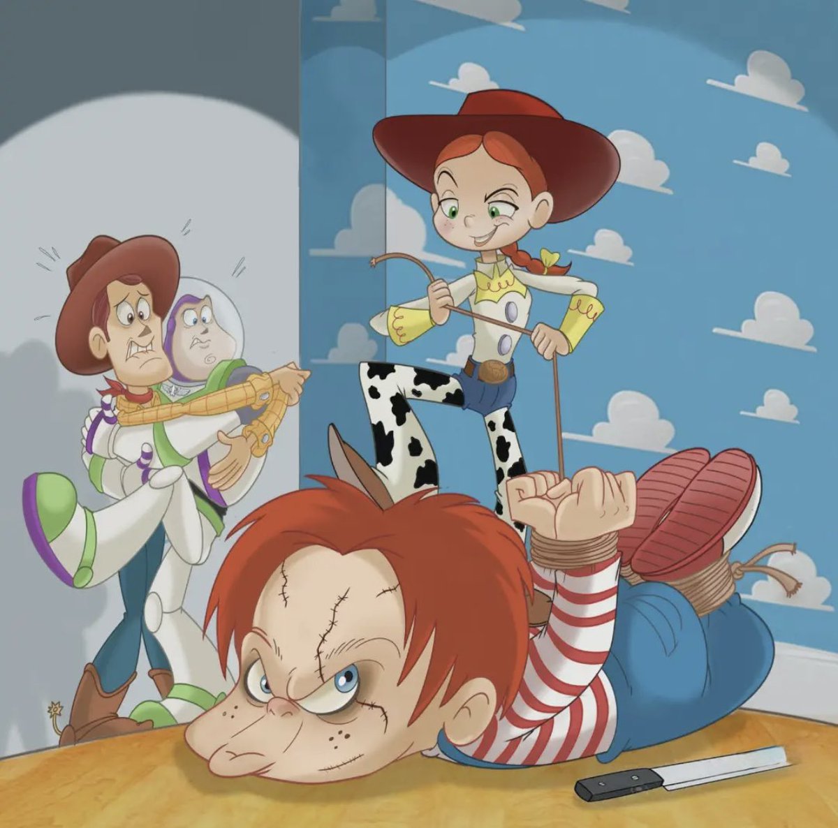 CutestNeko's tweet photo. #disney Jessie’s most scariest roundup 😅😅😂lol by Richietoons. https://t.co/Fqfd36Ac05