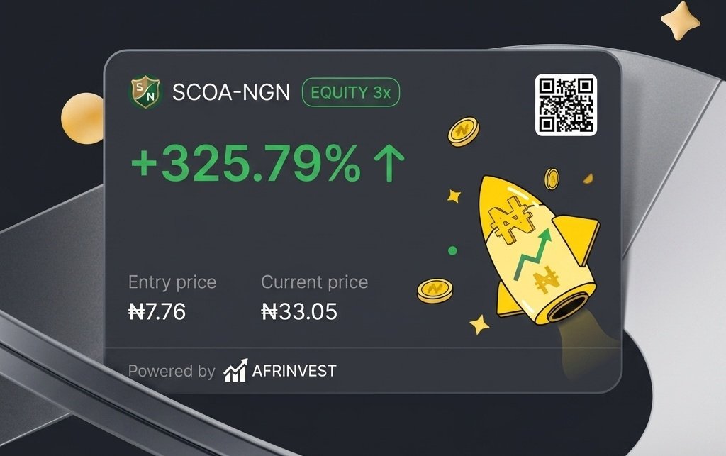 theTradeOp's tweet photo. Caught the early wave on SCOA and just watched it ride. 

Sitting on a clean +325.79% return. 🚀🇳🇬 
#Stocks #NGX #investing https://t.co/ltJHuf94Pz
