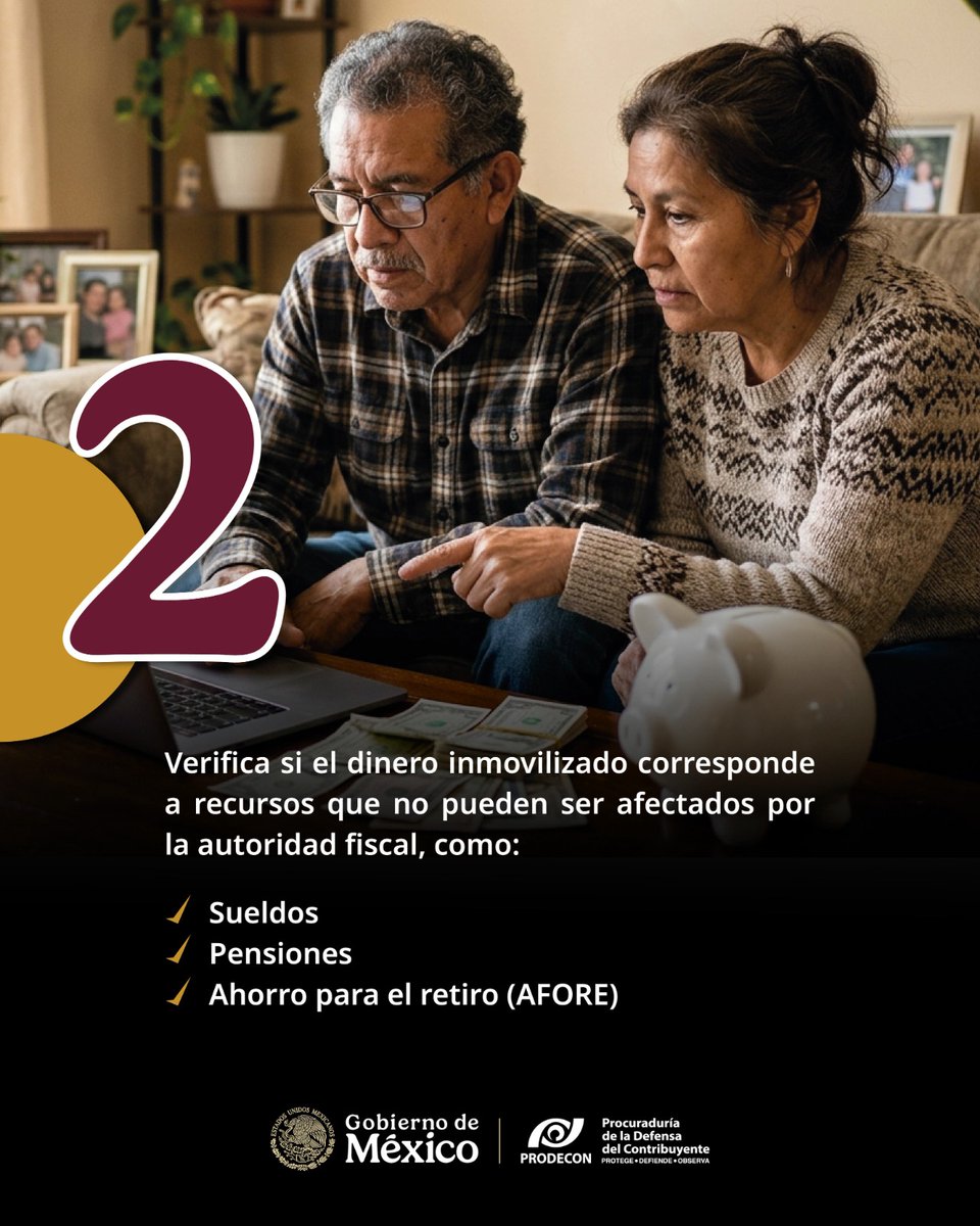 ProdeconMexico's tweet photo. ⚠️ ¿Recibiste una notificación sobre la inmovilización de tu cuenta bancaria y no sabes qué hacer?

En #PRODECON te asesoramos de manera gratuita sobre los pasos a seguir y ayudarte a conocer tus derechos como persona contribuyente. 🤝

📍Acude a nuestras oficinas: https://t.co/wjLMMsTM4r  

También puedes recibir atención remota:

📞 Llámanos: CDMX: 55 1205 9000
Interior de la República: 800 611 0190

💬 Chatea en línea con un asesor ➡️ https://t.co/FtUR3rduXv 

📩 Escríbenos ➡️ atencionalcontribuyente@prodecon.gob.mx 

🤖 PRODEBOT ➡️ https://t.co/1nG6x9sYt8 

#PorTiEstamosAquí