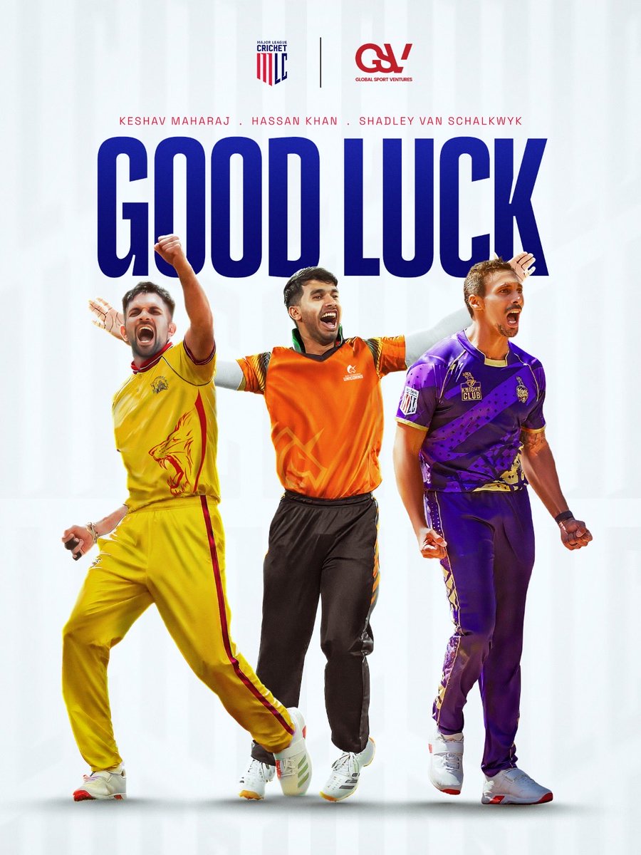 GSportVentures's tweet photo. Best of luck to our clients participating in the @mlc 🇺🇸 🏏 https://t.co/S1pfKro5JJ