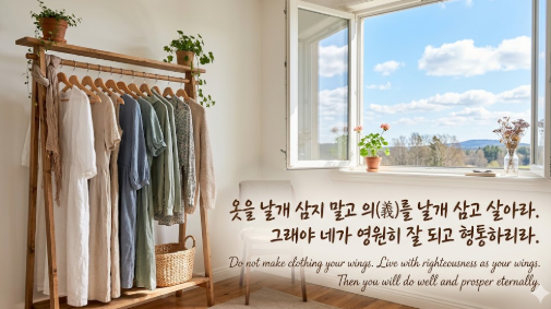 powerplace5678's tweet photo. <정명석 목사님의 잠언말씀>
"옷을 날개 삼지 말고 의(義)를 날개 삼고 살아라.
그래야 네가 영원히 잘 되고 형통하리라."
"Do not make clothing your wings.
Live with righteousness as your wings.
Then you will do well and prosper eternally."
#정명석 #JMS #말씀 #잠언 #의 #형통 https://t.co/hcRT4RklPi