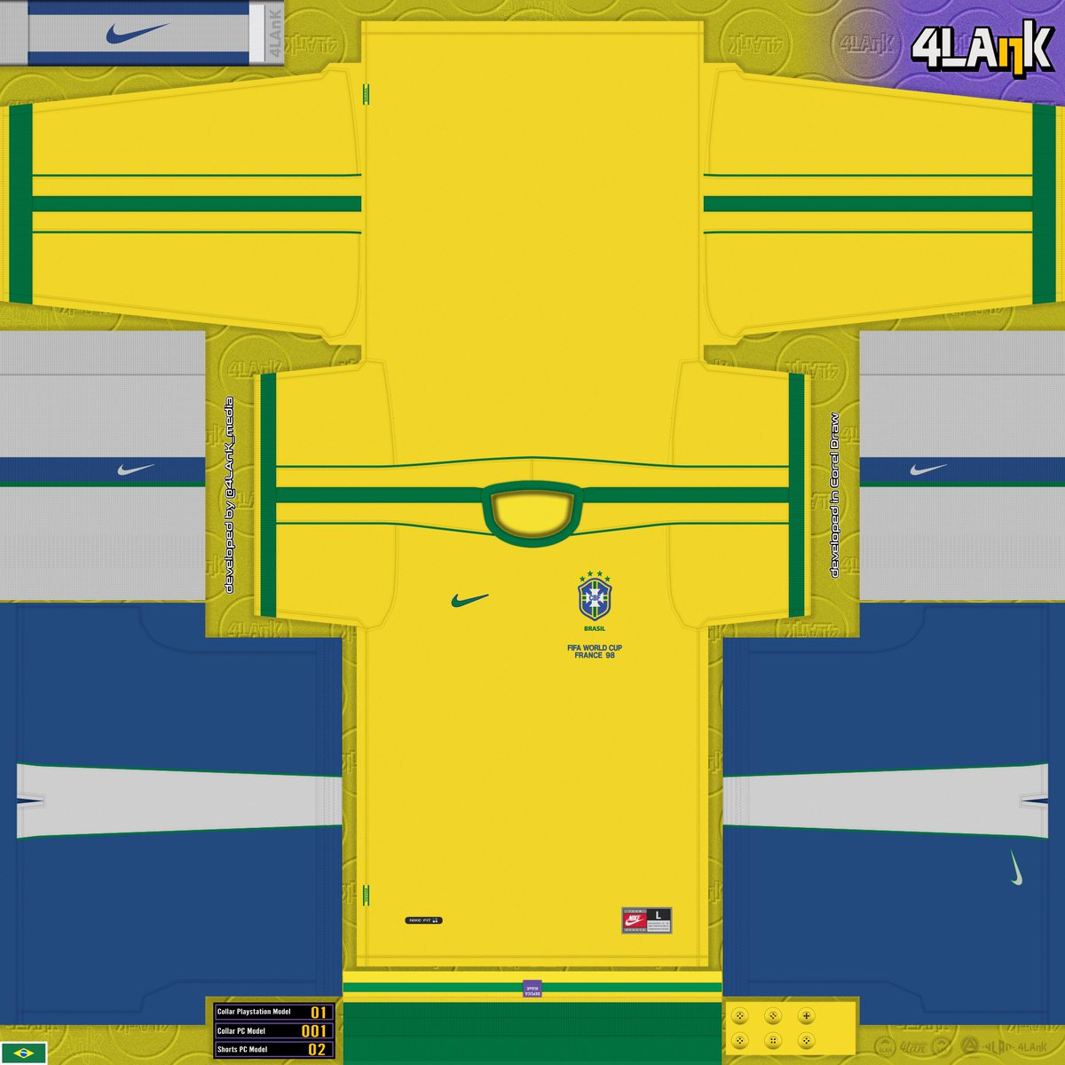 4LAnK_media's tweet photo. Brasil (Brazil) | Nike | 1998-00 v3
Kits PES 2020 | PES 2021 | eFootball2026
Ajuste no design
Remake total de todos os times desta Copa

🔽DOWNLOAD:
https://t.co/XrLcfTm6n4 https://t.co/89nfVTv2dx
