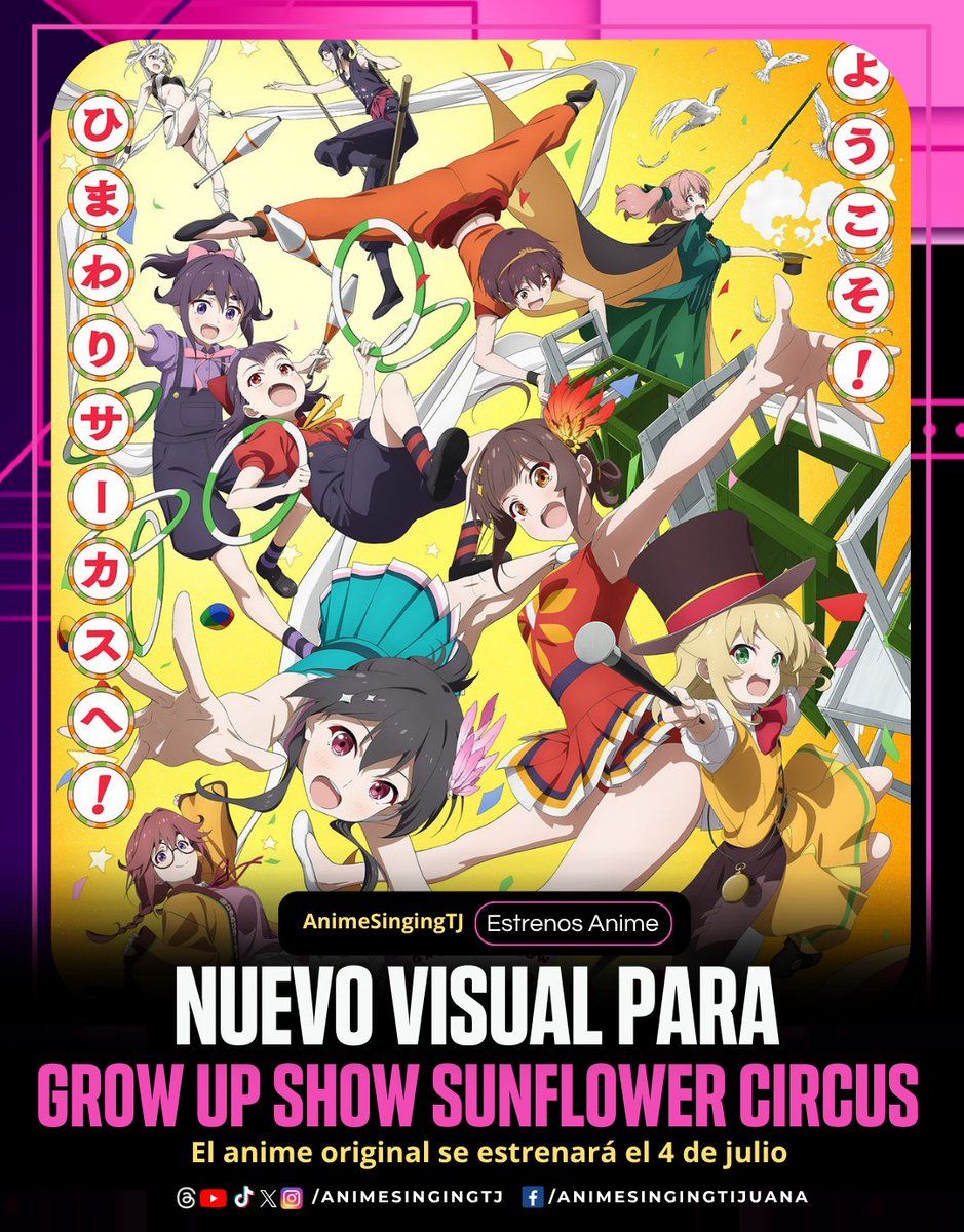 Animesinging's tweet photo. #Noticias I Nuevo visual para el anime original de Aniplex, "Grow Up Show - Sunflowers Circus". https://t.co/K3IPpNZO6F