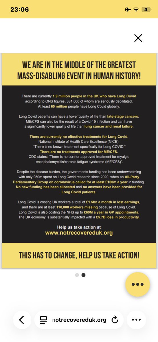 Aaronca11's tweet photo. Car window/bumper stickers and leaflets still available on our website in the meantime.
There are also seperate versions of the leaflets, one for LC and one for ME. Sorry for amateur screenshots, but back of leaflets attached in pics.
#LongCovid #MECFS https://t.co/tMMIsUOdhe
