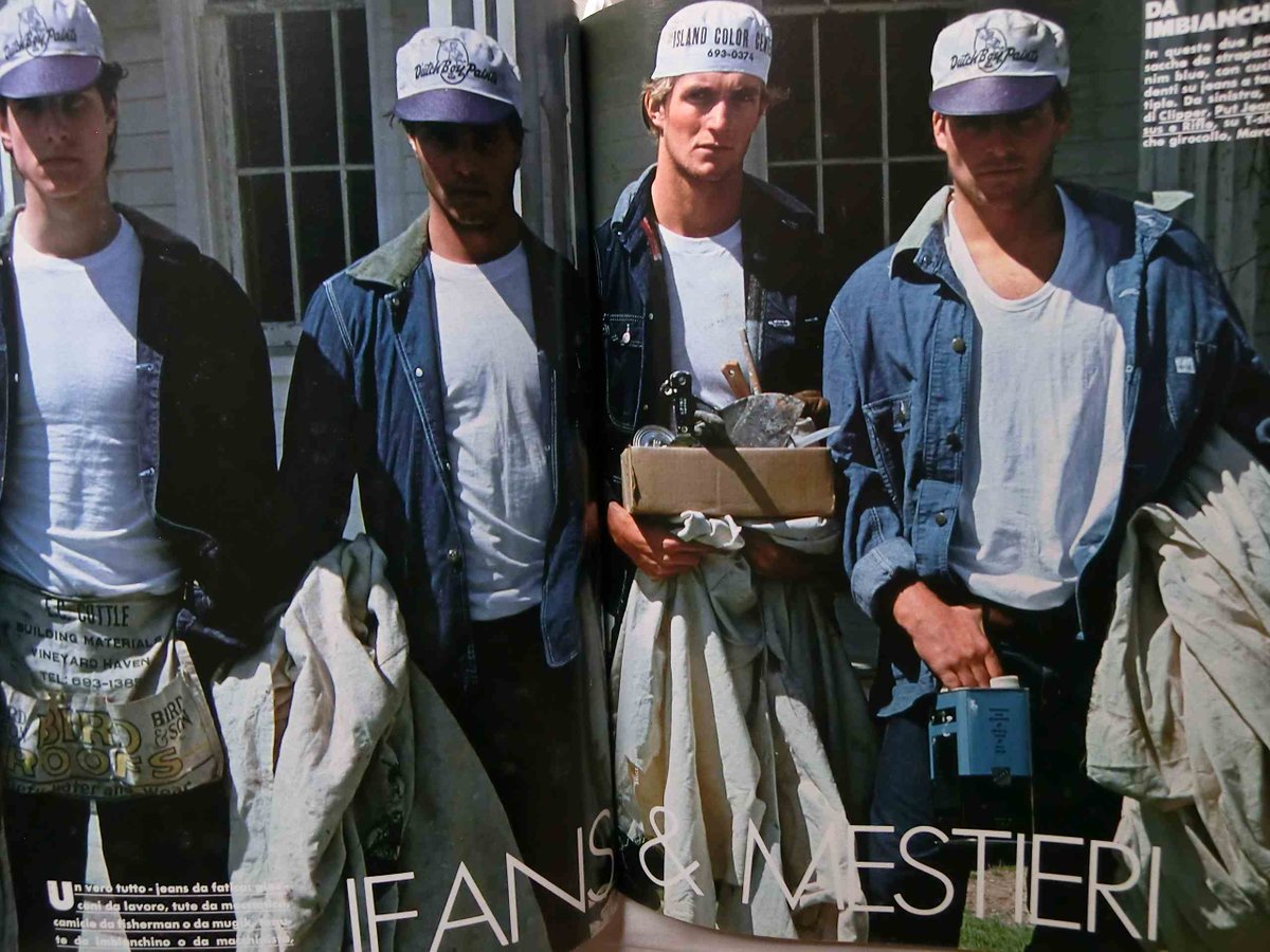 pistolmag's tweet photo. 1980年『L'UOMO VOGUE』は、デニムを大きく取り上げた伝説の特集号。アンディ・ウォーホルが表紙を飾り、ブルース・ウェーバーがハーバードの学生たちをモチーフにアメリカン・クラシックの空気を写し取る🎓 
表紙のウォーホルは、ラングラー👖
https://t.co/2WMHZm1yzj
⌚ 終了直前

#ジーンズ https://t.co/U4iK5tcGl7