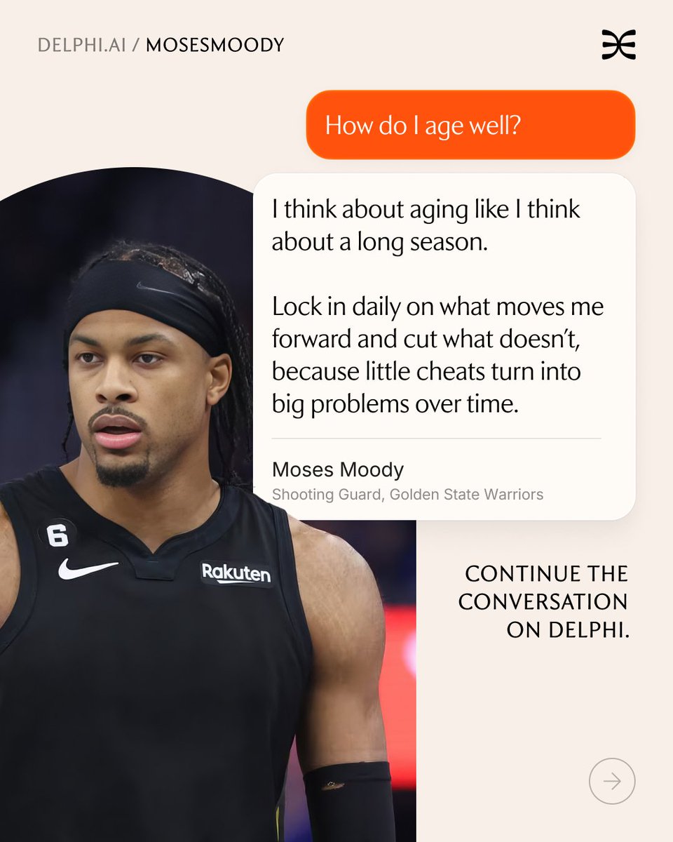 withdelphi's tweet photo. How do you age well?

We asked a functional medicine doctor, a Harvard psychologist, a longevity scientist, an NBA guard, and a sex educator. Not one of them gave the same answer. https://t.co/7lT6Z4J0QJ