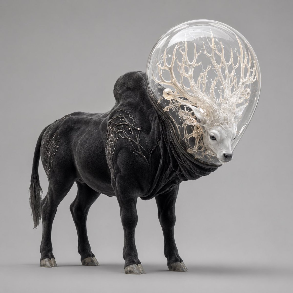 Glass-Orb Antler Bull Creature