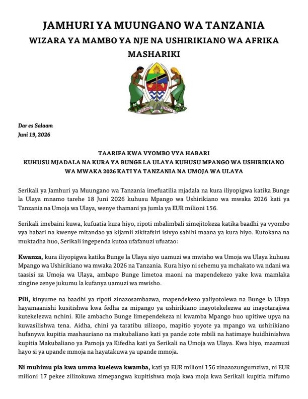 01MWANASHERIA's tweet photo. @UbaloziBrussels @mfa_tanzania Kwa Kiswahili. https://t.co/JXlXwAukWm
