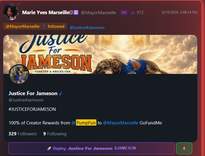 SamOH1O's tweet photo. $JAMESON @MayorMarseille Jameson owner following now 🥰 https://t.co/R0z1sYuE2i