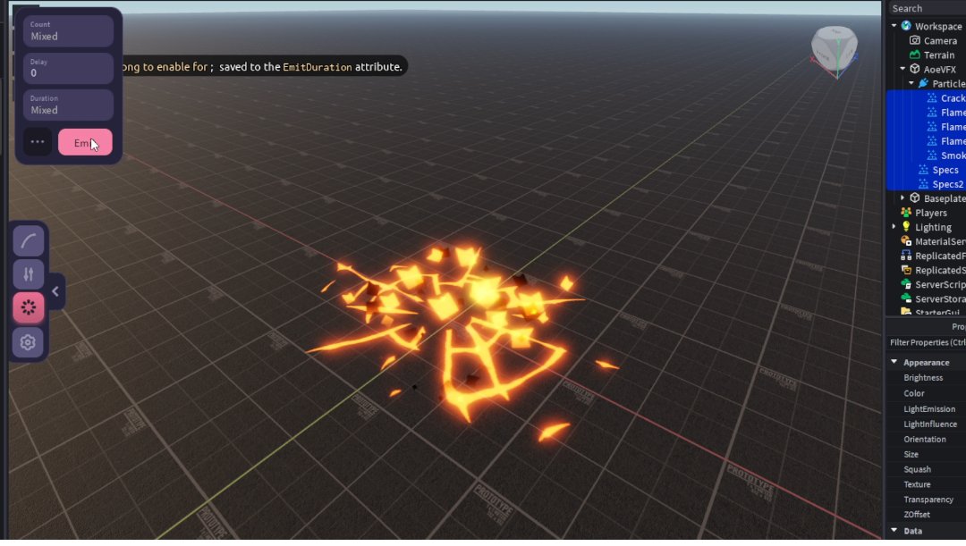 Benson99t's tweet photo. 🔥 Just completed a new Roblox VFX project: Earth &amp; Fire AOE Slam Spell! 🌋

Built in Roblox Studio with a focus on visual impact, smooth timing, and gameplay performance.

#Roblox #RobloxStudio #RobloxDev #VFX #GameDev #GameDevelopment #FXArtist https://t.co/re8MnYdrR3