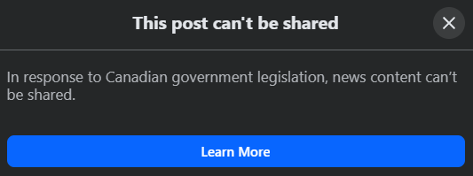 ReMigCat's tweet photo. Welcome to Carney's Canada, where you can't post government funded media articles due to government legislation. There is North Korea levels of Propaganda going on in Canada and you can't talk about it. Pray X never allows such censorship. https://t.co/YhOdlHWZ3P