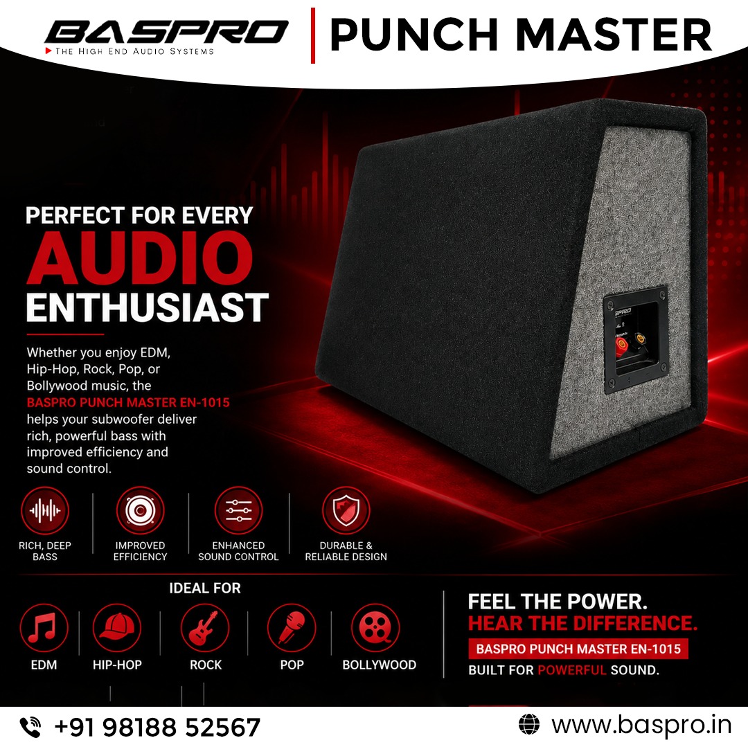baspro_india's tweet photo. 🔊𝐁𝐀𝐒𝐏𝐑𝐎 𝐏𝐮𝐧𝐜𝐡 𝐌𝐚𝐬𝐭𝐞𝐫 𝐄𝐍-𝟏𝟎𝟏𝟓 – 𝐏𝐨𝐰𝐞𝐫 𝐌𝐞𝐞𝐭𝐬 𝐏𝐫𝐞𝐜𝐢𝐬𝐢𝐨𝐧

Upgrade your car audio experience with the BASPRO Punch Master EN-1015 Universal Shield Enclosure Box, engineered for powerful bass superior sound control and effortless installation. https://t.co/YCjw8OU3uP