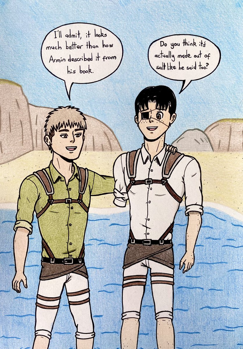 Natsuki208's tweet photo. JeanMarco Summer Solstice 2026 - Day 6: Sea 🌊 

I’ll never get enough of AUs where Marco gets to see the ocean with Jean.
#Jeanmarco #JMSS2026 #JMWeek2026 https://t.co/u5k7ZaaSYW
