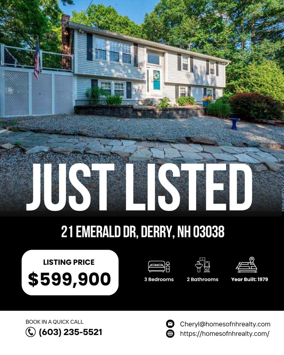 HomesofNH's tweet photo. 🏡 JUST LISTED! ✨

Welcome to your dream home at 21 Emerald Dr, Derry, NH 03038! This beautiful property offers the perfect blend of comfort, style, and space for you and your family.

Property Highlights:
Listing Price: $599,900 https://t.co/n634V1ZyUq