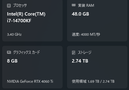 youmuoshi's tweet photo. #見た人はMMD使っているPCのスペックを晒す
もともとはワイルズを遊ぶために買いました。 https://t.co/yeEtgOTF7G