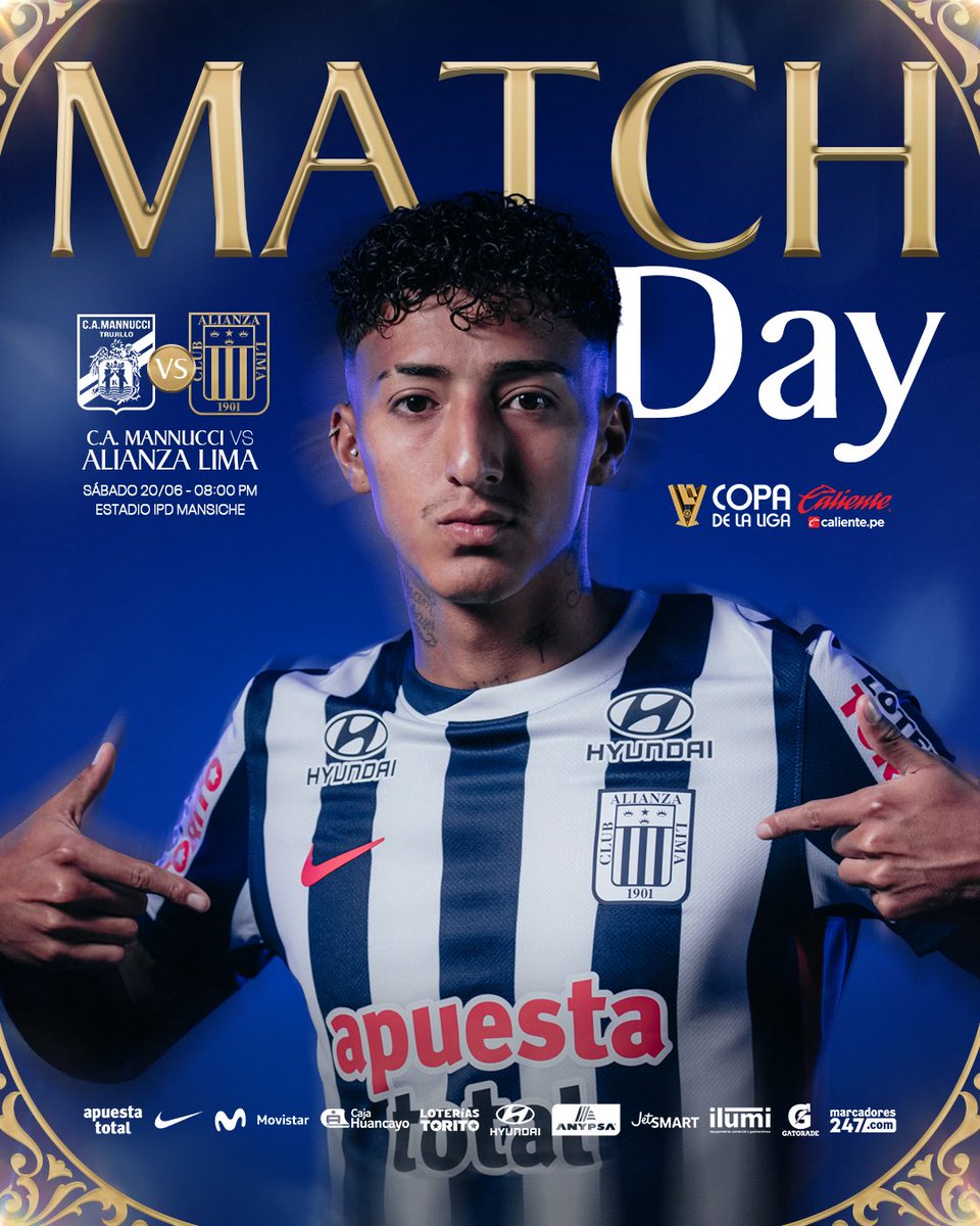 ClubALoficial's tweet photo. ⚪️ 𝐌𝐀𝐓𝐂𝐇𝐃𝐀𝐘 🔵

Hoy juega Alianza.💙

🆚 @camannucci 
🏆 Fecha 2 @CopadelaLigape 
⏰ 8:00 P.M.
🏟️ IPD Mansiche.

#AlianzaLima
#CopaCalienteDeLaLiga https://t.co/MjcxHY3EMM