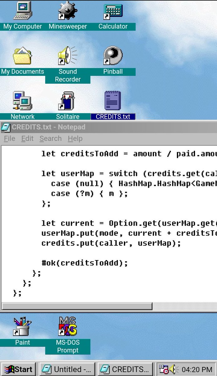 bortisbased's tweet photo. @PierreSamaties I write most of my Motoko code in Notepad on an air gapped 486 https://t.co/PwsOPy8WLm