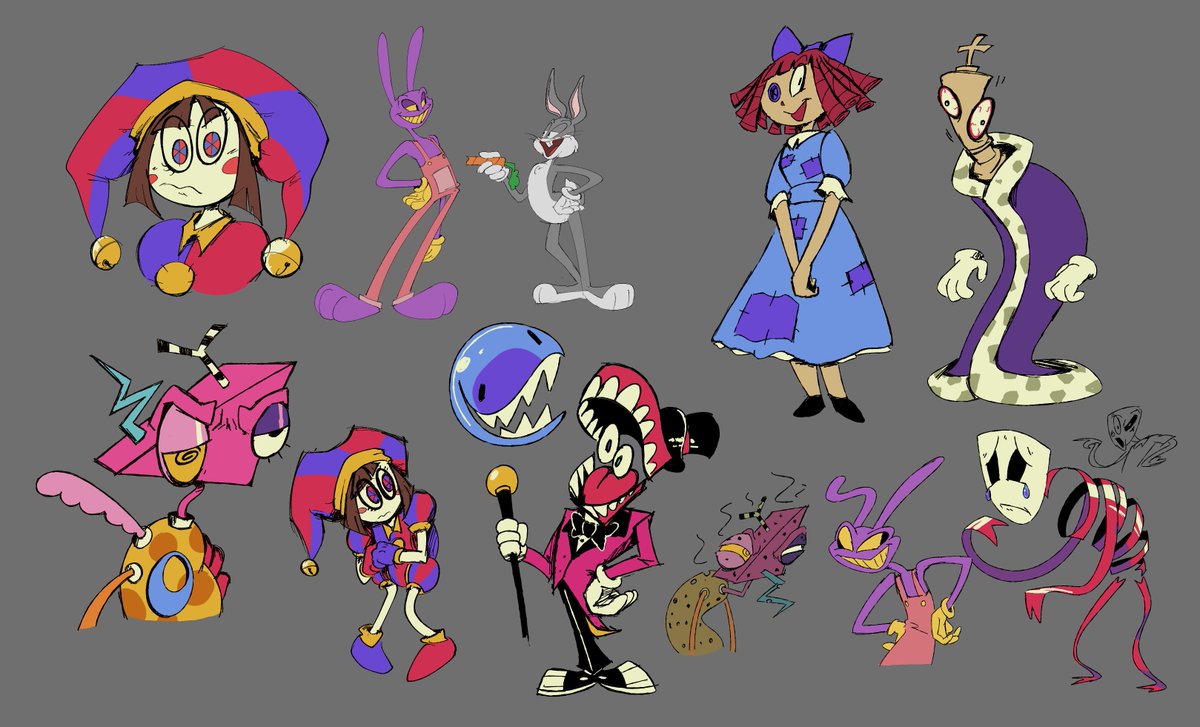 _SrPelo_'s tweet photo. I was practicing the "Friz" Freleng (Looney Tunes style) for a while. After seen the Looney scene in the premiere it made me so happy. I went back and drew all the characters in that style. https://t.co/Sq8CQwQJtv
