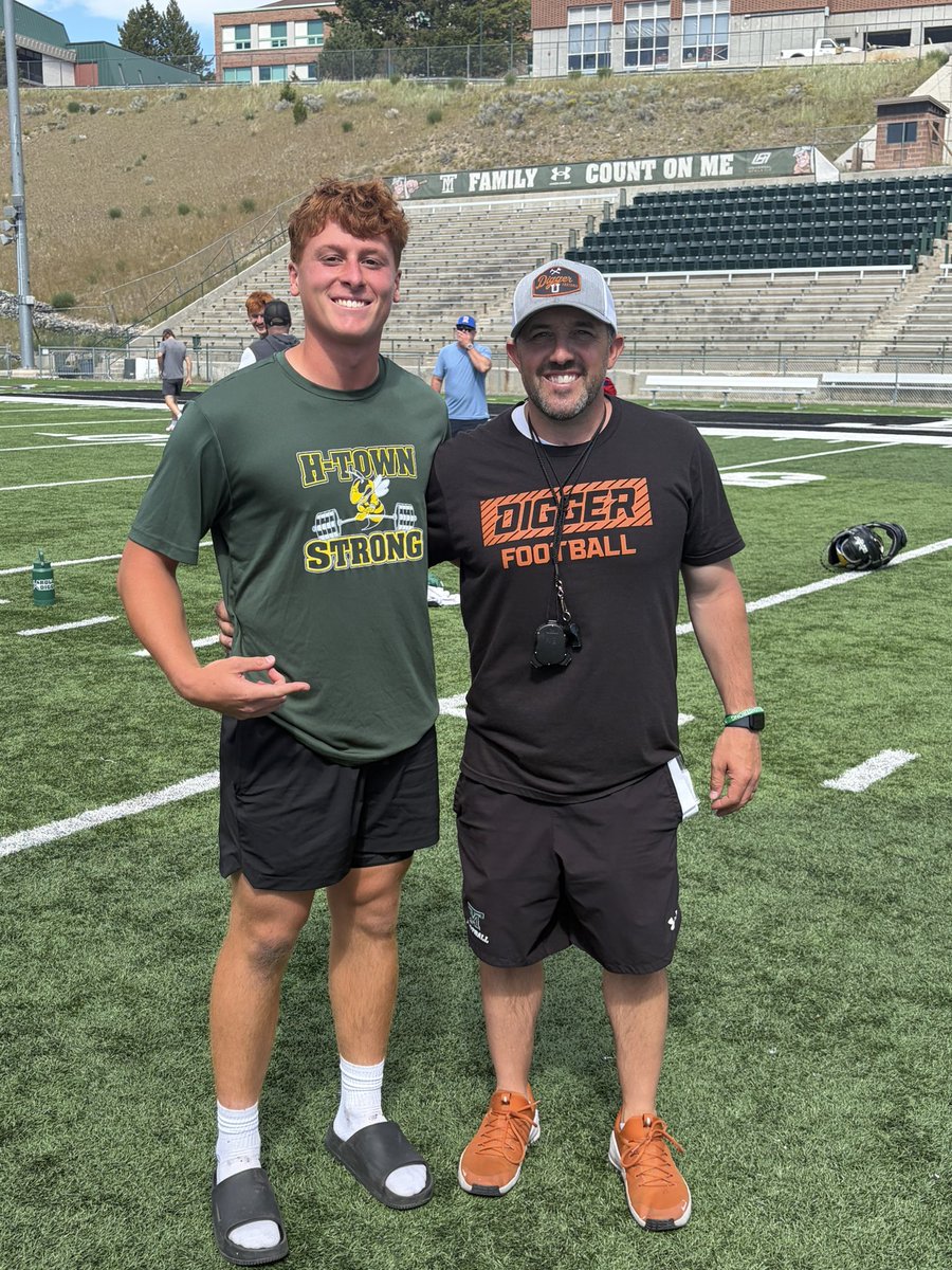 CohenFelber's tweet photo. Had a good day competing at QB and LB at Montana Tech elite camp in Butte Montana. Learned new skills from the coaching staff and excited to get back in Butte for a game in the fall. Thanks @CoachKyleSamson again for the invite! #FAMILY 
@MonTechFootball @CoachMAllenFB @CoachTravisDean 
@KodyTorgerson