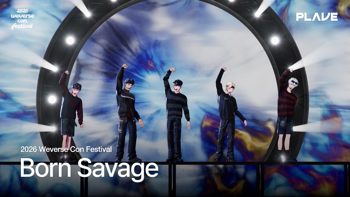 plave_official's tweet photo. [🎥]

PLAVE(플레이브) 'Born Savage' | 2026 Weverse Con Festival

🔗 https://t.co/qVd3ftHUsr

#PLAVE #플레이브
#WeverseConFestival #2026WECONFE
#위버스콘페스티벌 #2026위콘페 https://t.co/fy7bF6OBr7