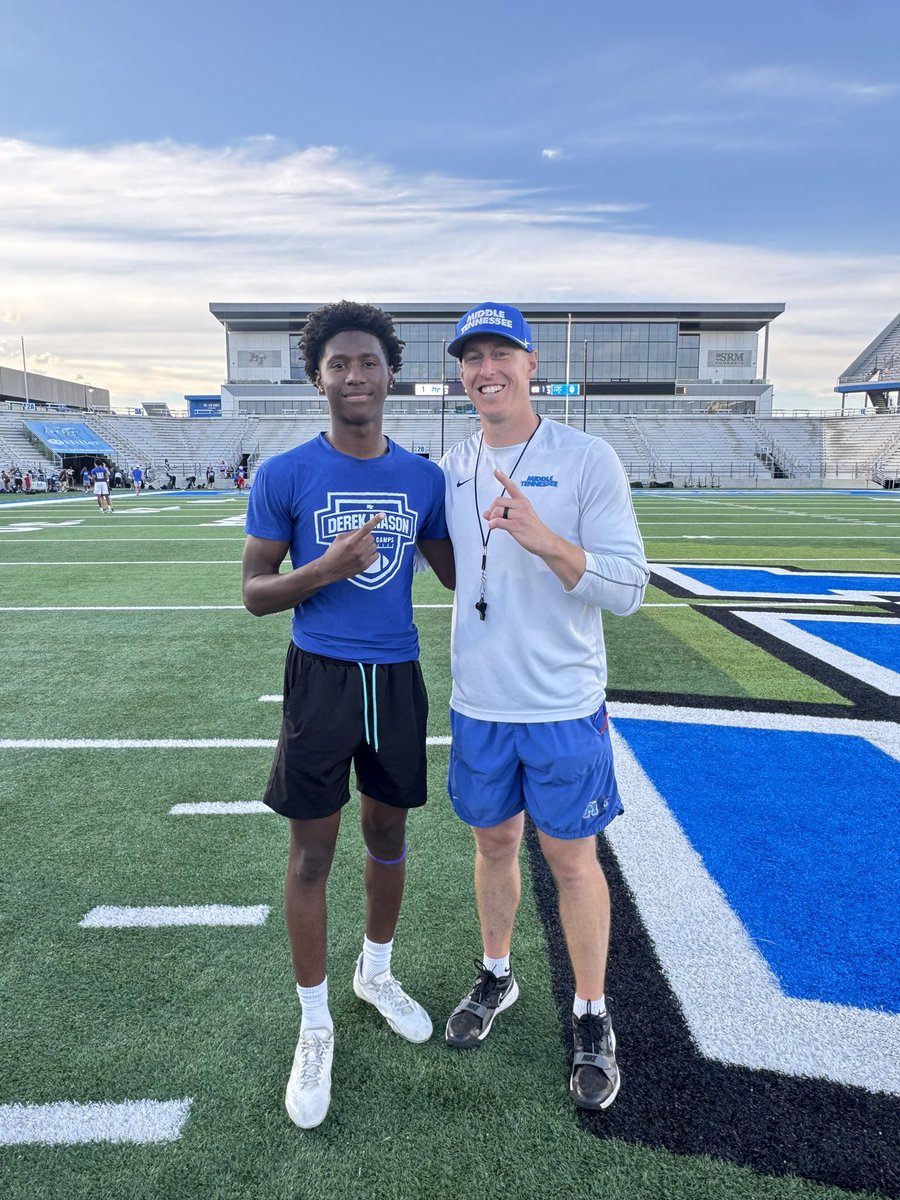 ramaun_north's tweet photo. Had a great day today at MTSU Friday Night Lights camp! Below are a couple clips from today. Thank you @CoachO_MTSU for the opportunity! @C_CrowleyMT @CalvinLowry @CoachDerekMason @wchsfb26 @coachkennyd @SOKYElite ‼️ https://t.co/aLVq7yUs1I