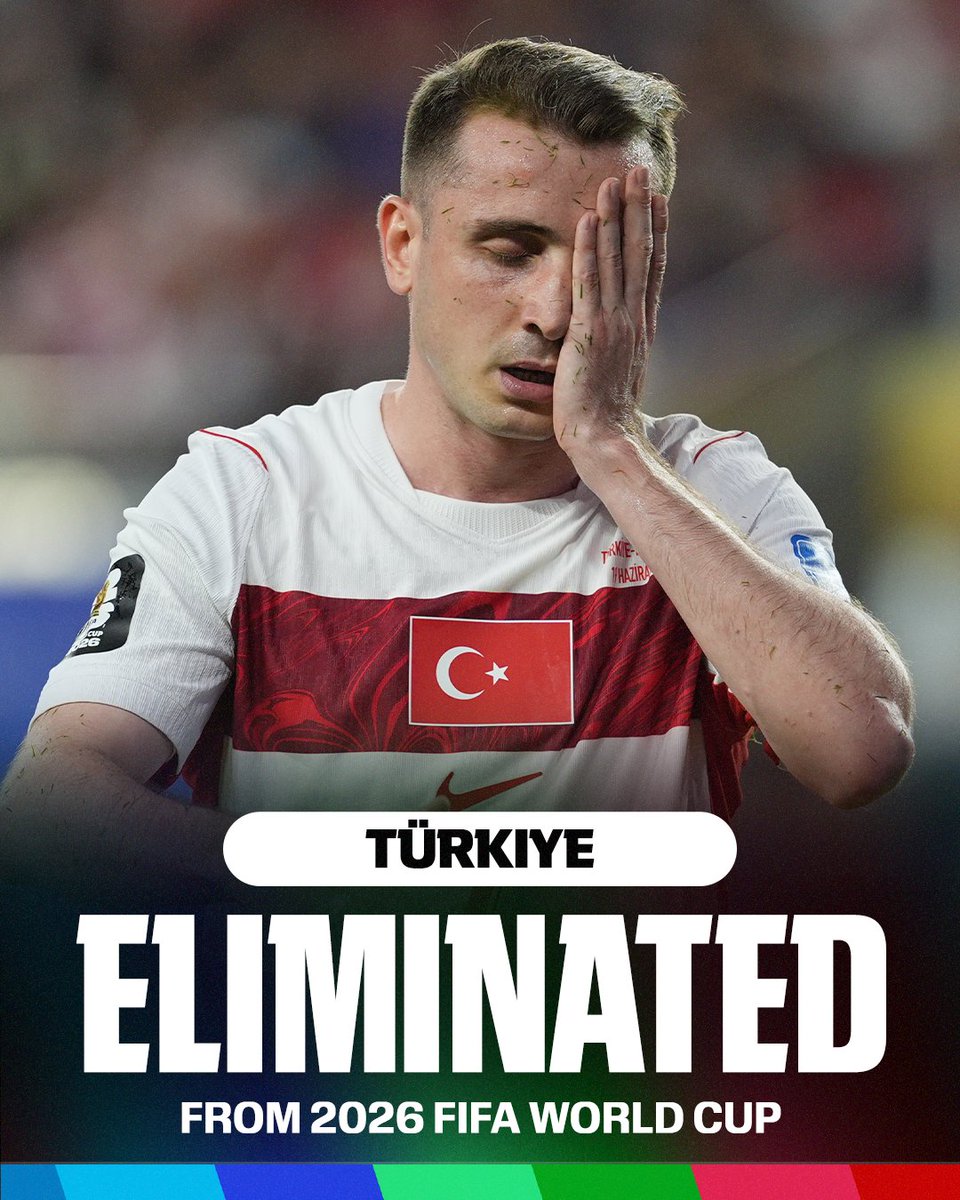ESPNFC's tweet photo. Türkiye have been eliminated from the World Cup‼️

Paraguay scored in the first 64 seconds and played the entire second half against Türkiye with 10 men 🤯 https://t.co/QLYqs0aiTE