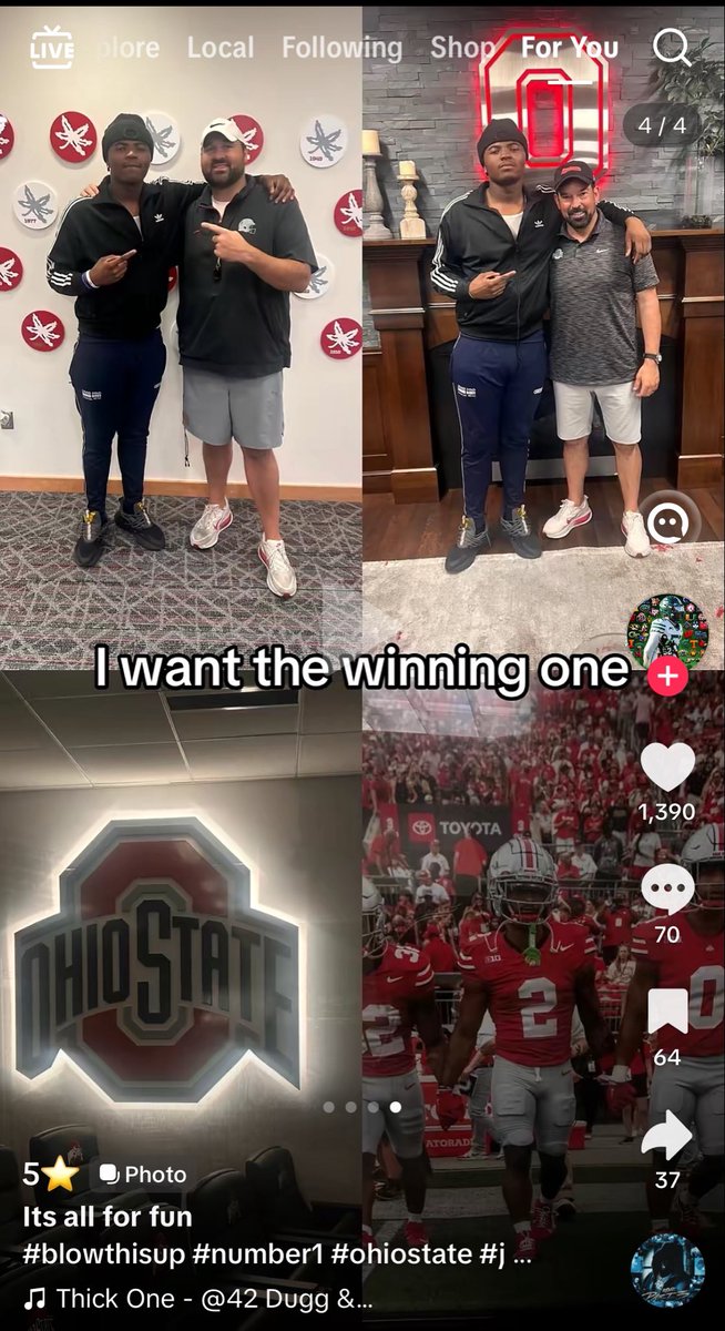 Michigander1212's tweet photo. Idk if anyone has seen this, but 5⭐️ OT Antijuan Wilkes Jr from Cass Tech, one of Michigans top prospects in the 2028 class, posted this on his TikTok. Claiming if he had to pick which college to go to right now, he would choose the buckeyes as if they’re better than the hometown program. #GoBlue〽️ @Tj_Ronin