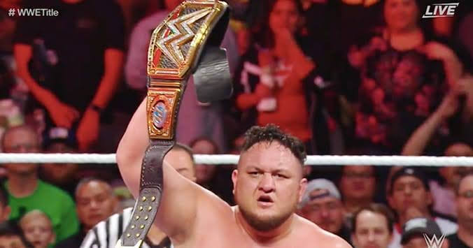 AlmotsGraps's tweet photo. oh so we're playing the "guy challenges for the belt twenty times and keeps losing via increasingly stupid finishes" are we https://t.co/7AuH5xQvb5