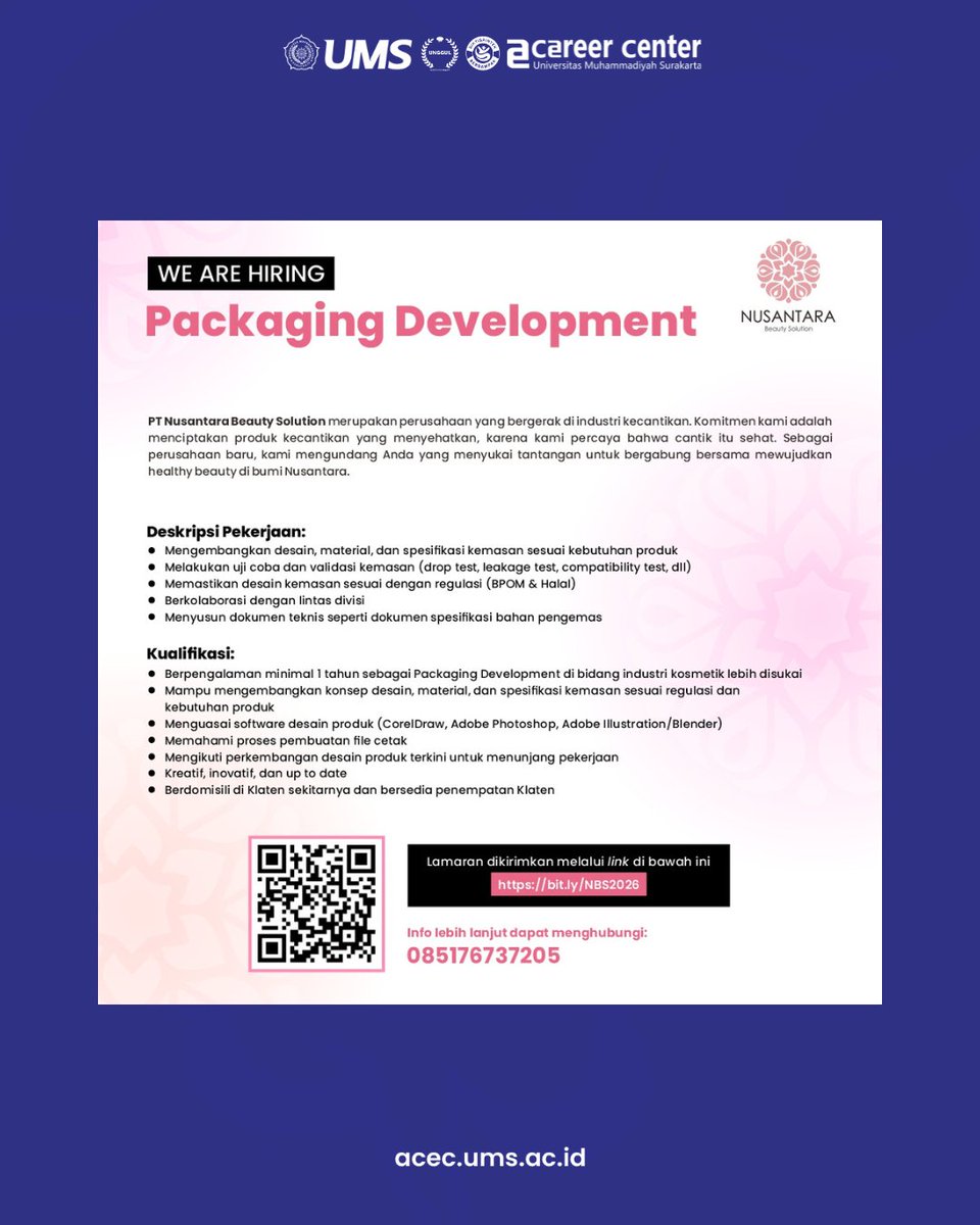 ums_acec's tweet photo. Loker PT Nusantara Beauty Solution
https://t.co/darZrfXxvt https://t.co/U7h9iDogdZ