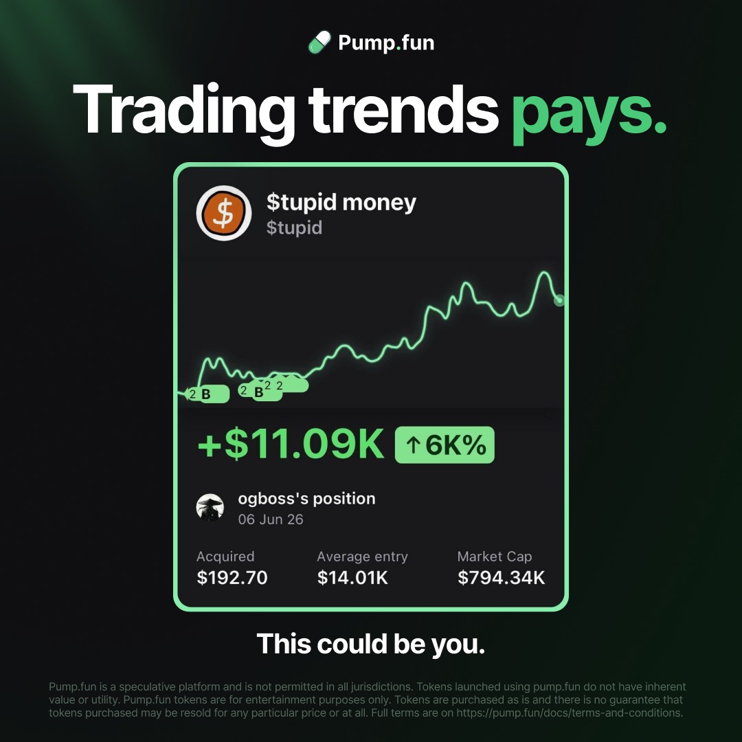 Pumpfun's tweet photo. Your next big trade is one click away.

Download now. 👇