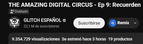 massterlink's tweet photo. Lo de amazing digital circus es de locos casi 10 millones de vistas en solo 3 horas es una verdadera locura audiovisual! sin lugar a dudas un producto que pasará a la historia https://t.co/Z8p559eqZW