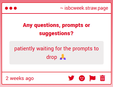 isbcweek's tweet photo. Hello everyone! Thank you so much for all your support, life has been a little busy lately but we'll be posting the prompts very soon!

We're truly sorry for the delay, thank you again for your patience, understanding and love for this event 🥹💚💛 https://t.co/0kL0xSHRUC