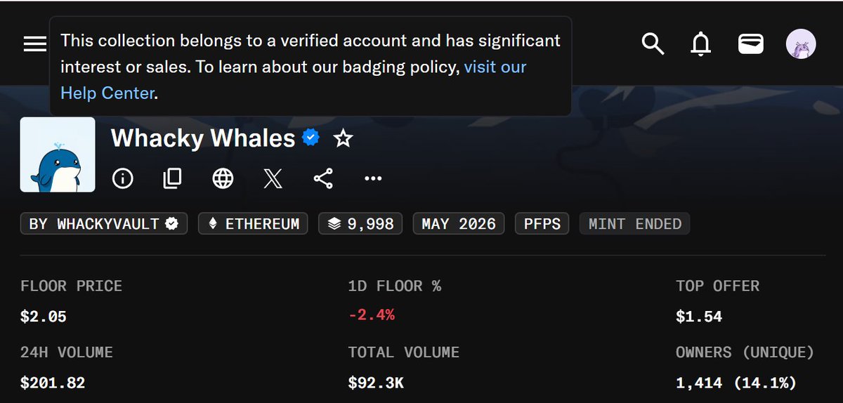 Juujutsu_'s tweet photo. FINALLY @whacky_whales VERIFIED

THIS IS THE START OF OUR GREAT JOURNEY!

Big thanks to all whacky whales holder

thanks @opensea @HollanderAdam @cartyisme https://t.co/BC2J2bXhLS