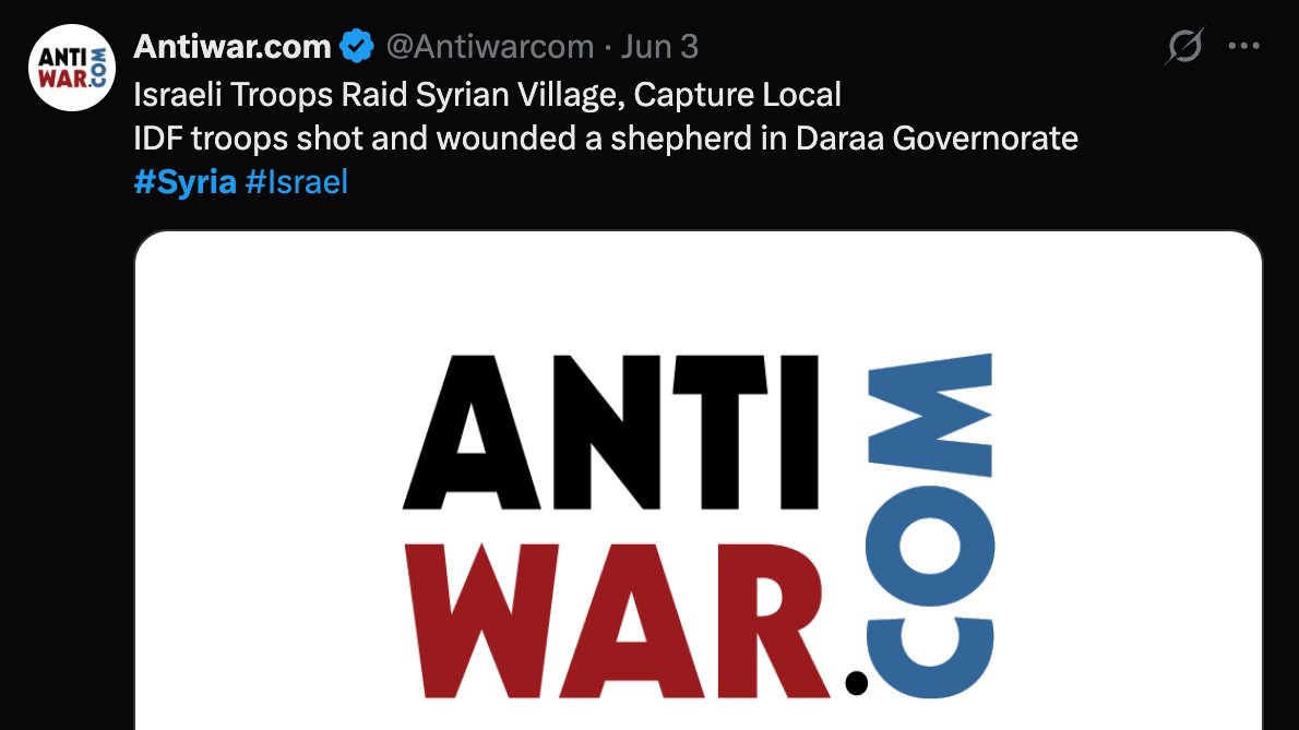 caitoz's tweet photo. @RabbiPoupko Syria literally isn't attacking Israel at all, yet Israeli forces are invading Syria and conducting raids there all the time. https://t.co/YuMRiqwDmv