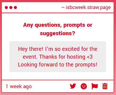 isbcweek's tweet photo. Hello everyone! Thank you so much for all your support, life has been a little busy lately but we'll be posting the prompts very soon!

We're truly sorry for the delay, thank you again for your patience, understanding and love for this event 🥹💚💛 https://t.co/0kL0xSHRUC