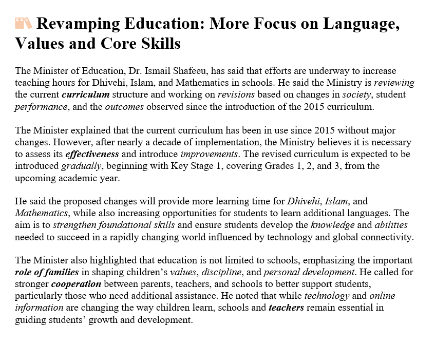 _mohamedimad's tweet photo. The #Maldives is reviewing its school #curriculum to strengthen core subjects, improve learning outcomes, and prepare students with the #skills and #values needed for a rapidly changing world. #STEMEducation #LearningForLife #QualityEducation

#VisitMaldives https://t.co/NASti9xQQj