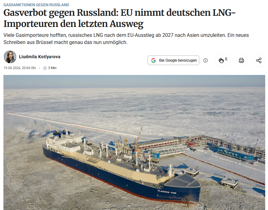 PeterBorbe's tweet photo. Die EU schlachtet weiter die europäische Wirtschaft, um ihren irrwitzigen Trip von immer selbstzerstörerischen Russlandsanktionen fortzusetzen. Allein durch diese neuen LNG-Verschärfungen werden immense Schäden in der hiesigen Gasindustrie angerichtet, es geht um Milliarden.
Wie lange lassen sich die Menschen das noch gefallen, dass wir nach und nach unseren kompletten Wohlstand für den korrupten Pleitestaat Ukraine opfern?
https://t.co/GguD5NuRMG
