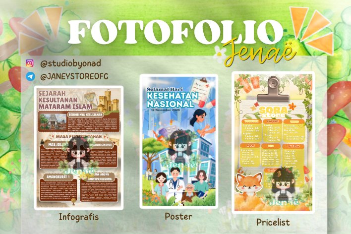 Poondium's tweet photo. hallo semuanyaa, aku open jasa desain canva nih!! 🤩
Bisa desain postet, benner, inforgragis, ppt dan masih banyak lagii. Kalau berminat bisa langsung chat aja ke https://t.co/nleeHdcYxR
Sudah ada testi 150+ di tele https://t.co/8qKwM3hGKl

#jokitugas #bealanjaㅤ #zonauangㅤ https://t.co/4bkbwumxzz