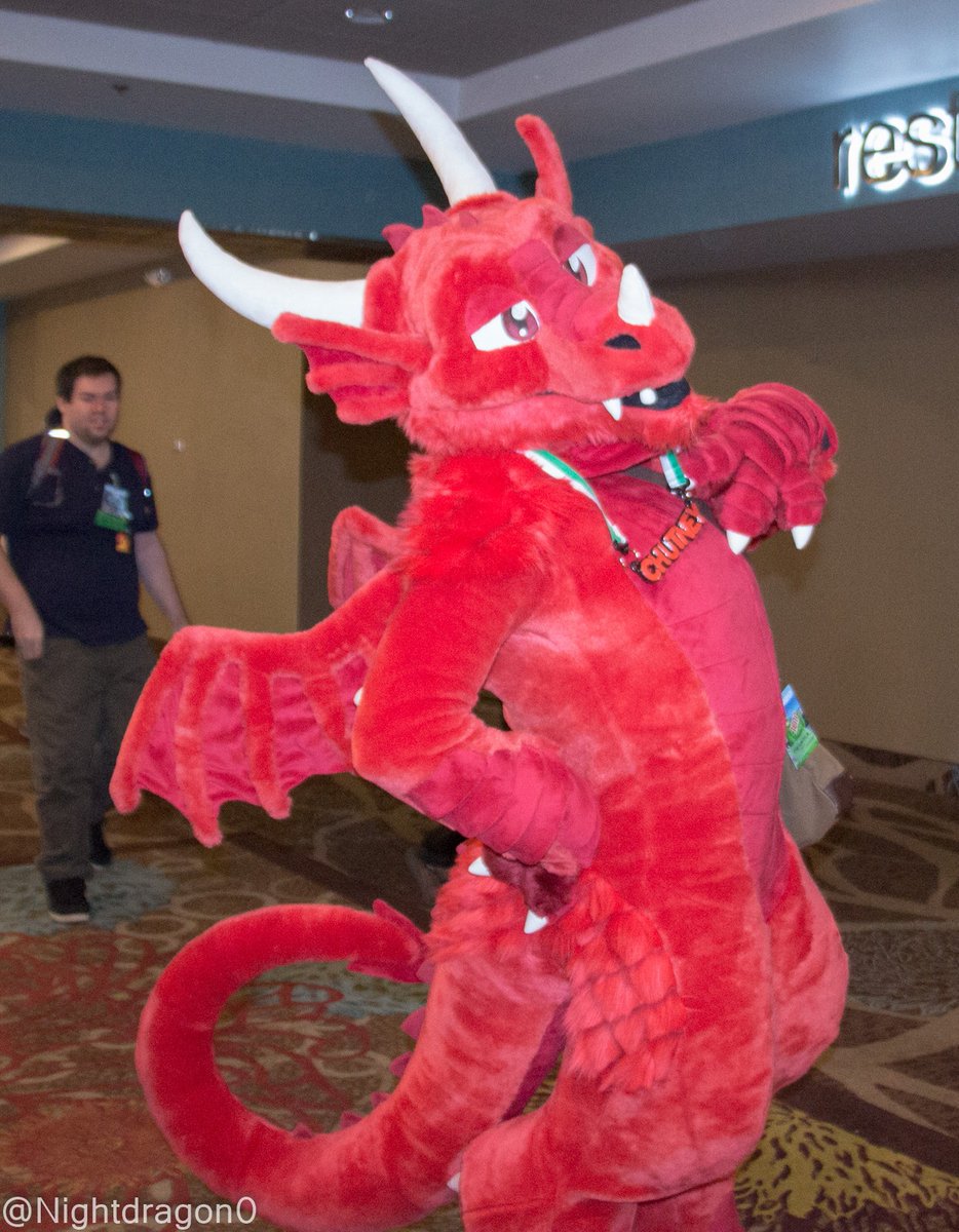 monsterteef's tweet photo. Chutney (red) and Angus (purple)!

I miss seeing this duo. Such stunning dragon suits. Great fursuit actors too! https://t.co/4z3AuMahO0